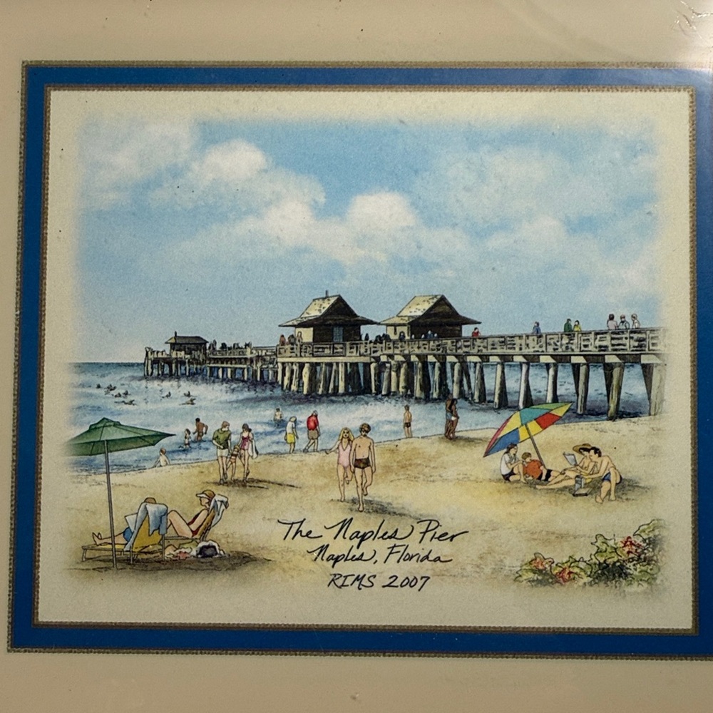 Naples Pier Print Framed 2007 - Picture 3 of 8